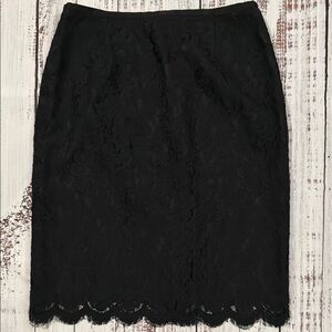 Ann‎ Taylor Black Lace Pencil Skirt 4